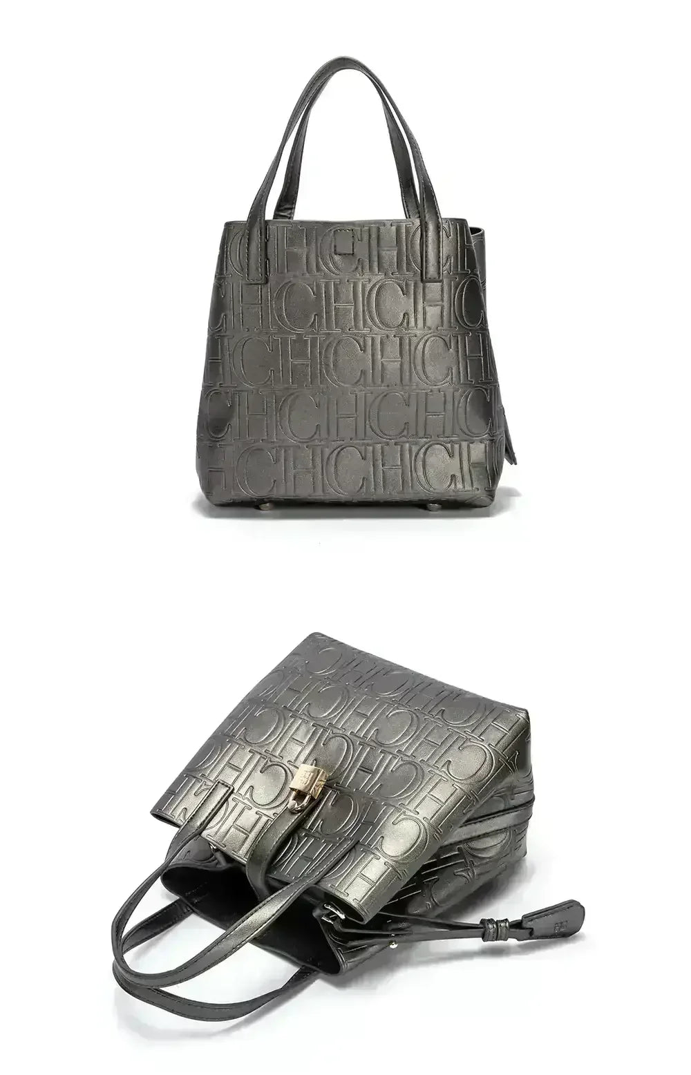 Large Capacity Handbag Luxury Brand Temperament Letter Print with Lock Design 2025 Trendy Women's Crossbody Bag