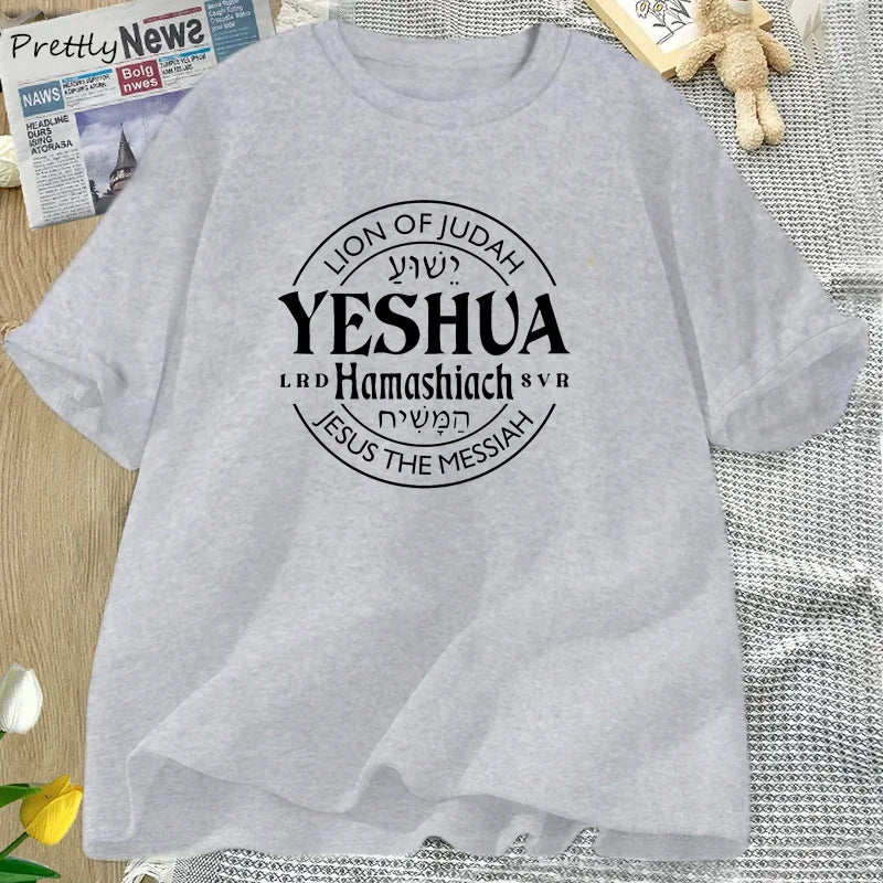 Jesus Is Messiah T-shirts Women Cotton Short Sleeve Christian Bible Verse T Shirt Faith Religious Tees
