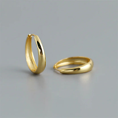 925 Sterling Silver Simple Statement Matte Large Huggies Hoop Earrings for Men Women Fine Gothic Punk Charms S925 Jewelry