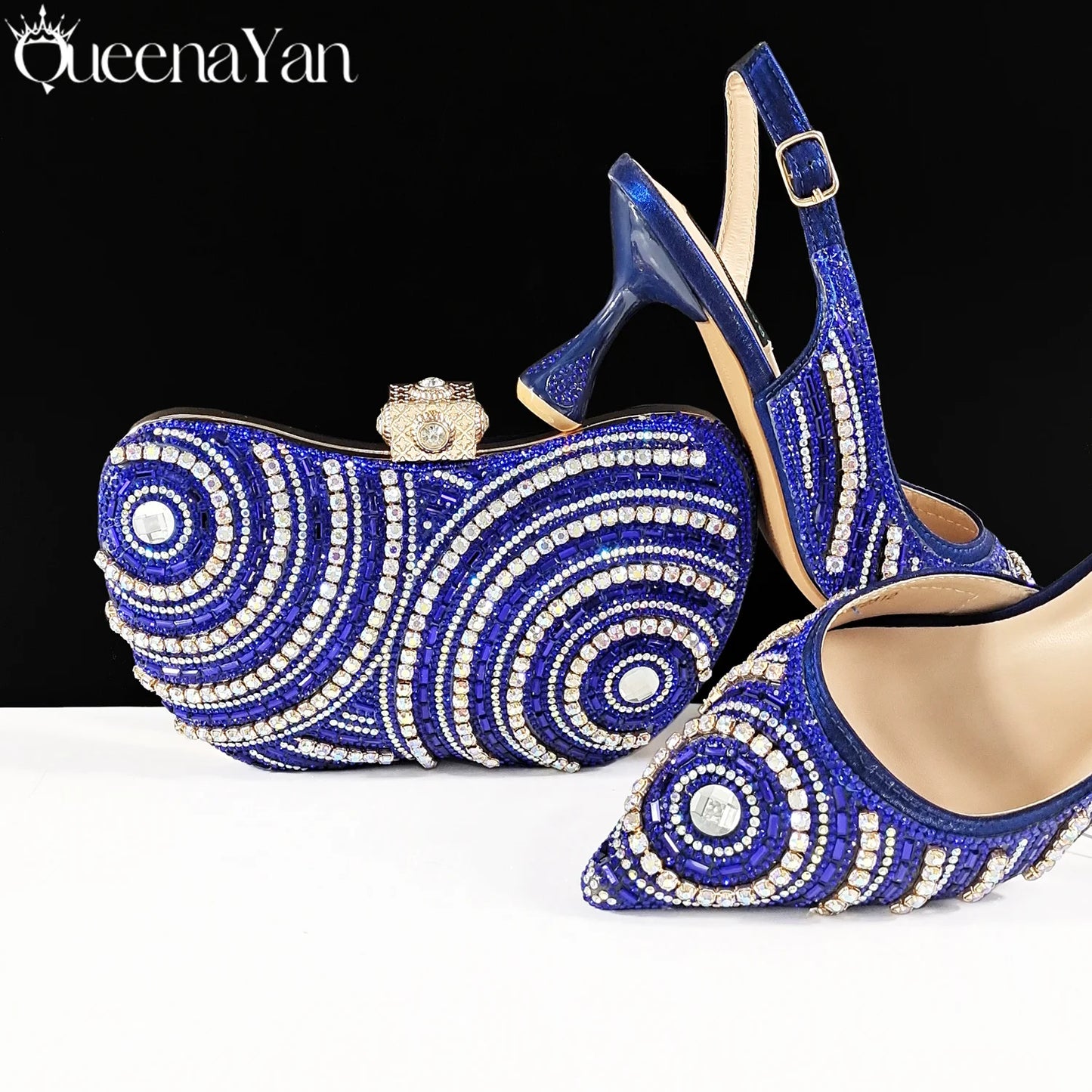 Newest INS Style Elegant High Heels Pointed-Toe Nigeria Popular Design African Ladies Shoes And Bag Set