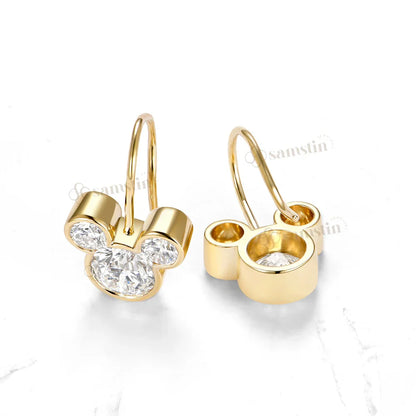 2.52CTW Moissanite Hoop Earrings for Women Solid 14K 10K 925 Yellow Gold Hoop Earrings for Christmas Gifts Party Jewelry