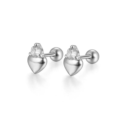 925 Sterling Silver Fashion Love Butterfly Romantic Star Crown Screw Stud Earrings for Women Ear Bone Piercing Jewelry