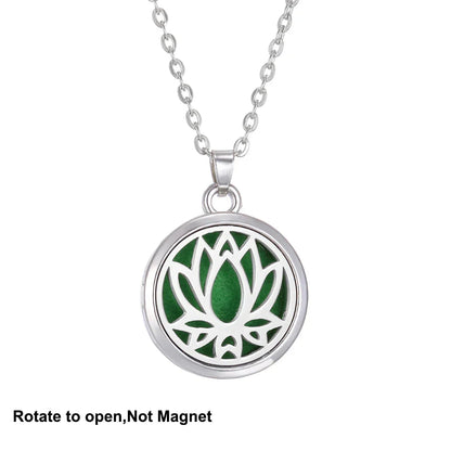 New Tree Of Life Aromatherapy Necklace Stainless Steel Essential Oil Diffuser Amulet Perfume Locket Pendant Women Jewelry Gift