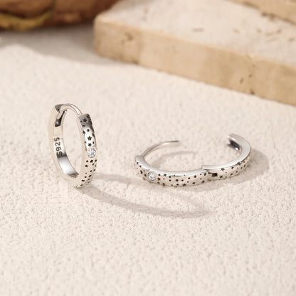D Color Moissanite Ear Buckles 925 Sterling Silver Sparkle Retro Hollow Stars Hoop Earrings For Women Fine Jewelry