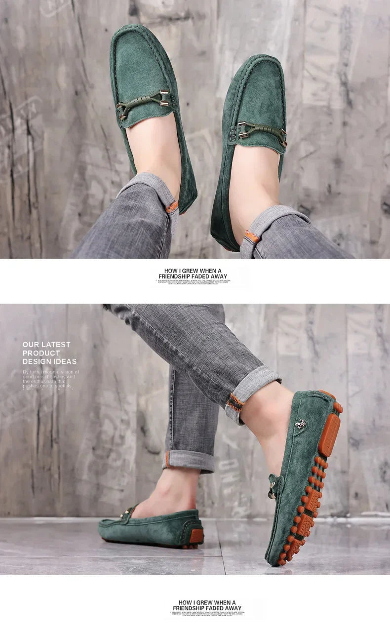 Men's Loafers Soft Lightweight Casual Driving Office Shoes Non Slip Comfortable Suede Loafers for Men Plus Size 48