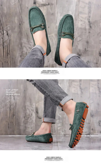 Men's Loafers Soft Lightweight Casual Driving Office Shoes Non Slip Comfortable Suede Loafers for Men Plus Size 48