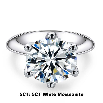 1ct 2ct 3ct 5ct D Color Moissanite Engagement  Ring for Women 925 Sterling Silver Gold Plated Solitaire Rings Wholesale