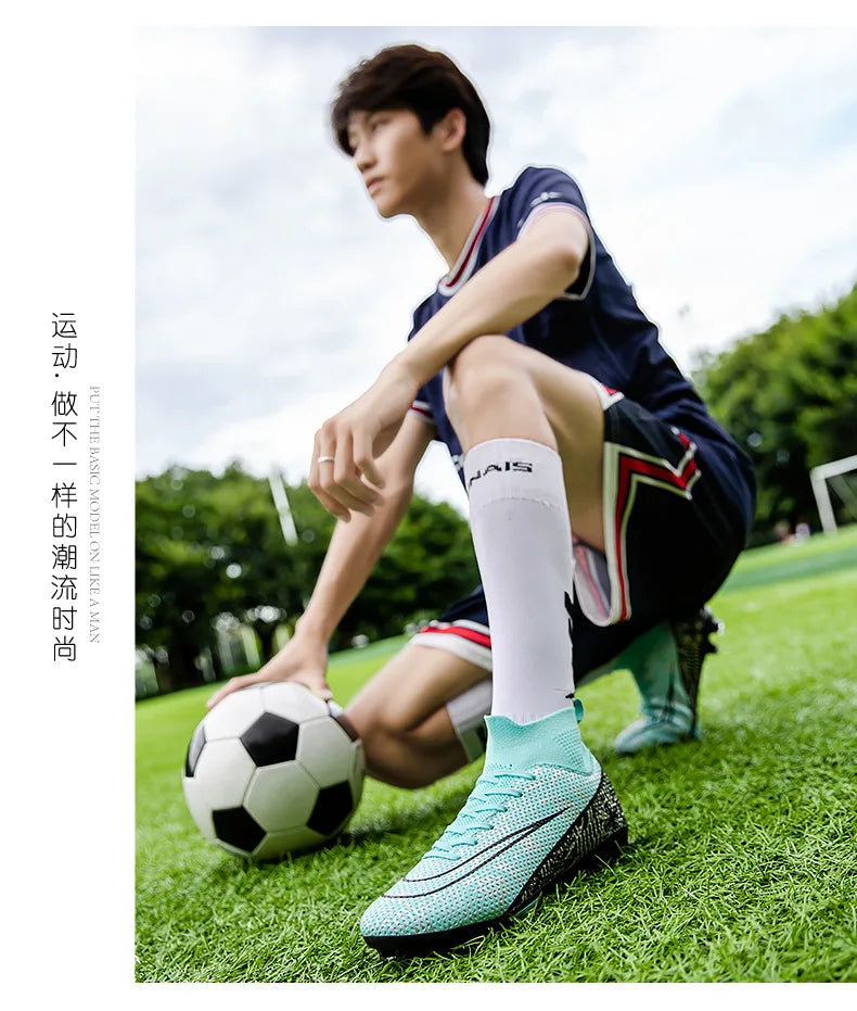 Hot-Selling Football Boots Men's Soccer Cleats TF/FG Wear-Resistant Training Shoes Outdoor Non-Slip Sneakers Size33-46