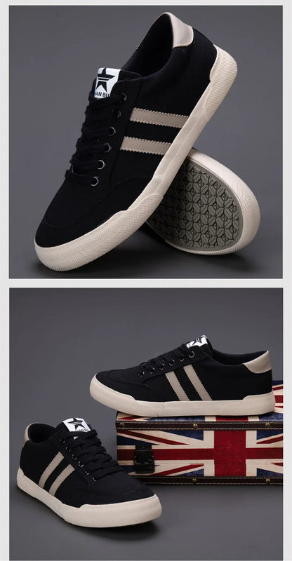 Retro Green Vulcanize Shoes Men Breathable Leisure Shoes For Men Lightweight Flat Casual Canvas Sneaker