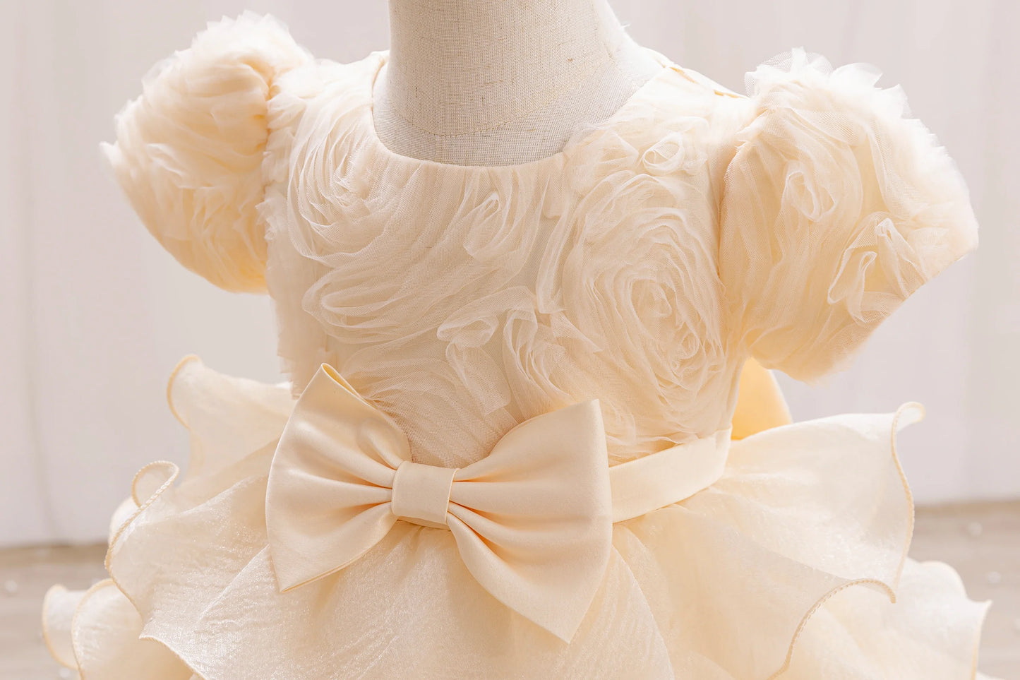 Baby Dress 2025 Spring/Summer on new three-dimensional floral soft yarn birthday party piano Performance Girl dress Elegant fluf