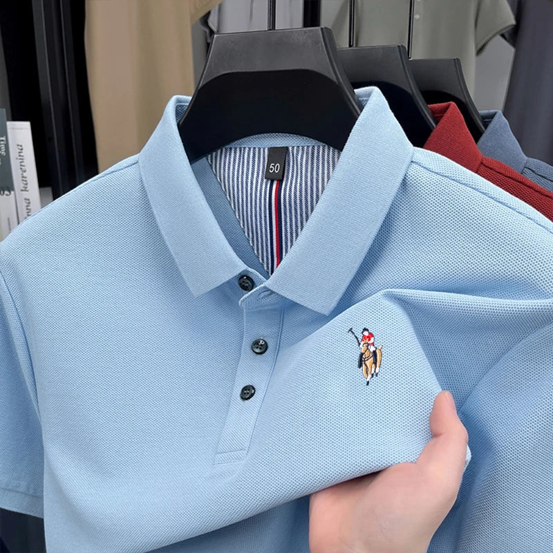 High end brand 100% cotton short sleeve polo shirt luxury pony embroidery men's summer comfort fashion designer new Paul T-shirt