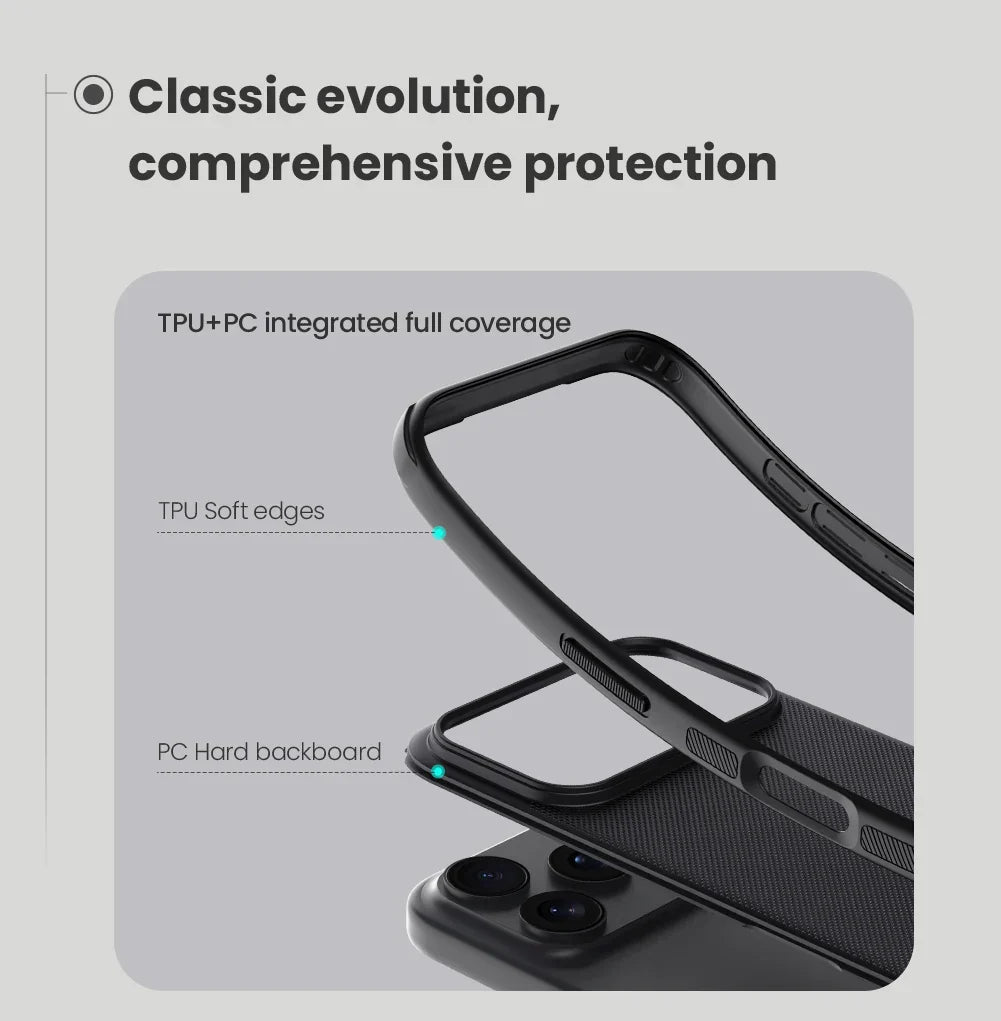 Nillkin For iPhone 17 Pro Max 17Pro Frosted Shield Pro Case PC+TPU Airbags Shockproof Anti-Scratch Phone Cover