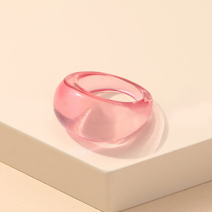 Round Rings For Women Big Kpop Finger Ring For Girls Punk Resin Ring