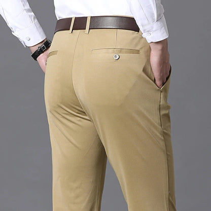 Men's Business Casual Pants Spring Summer Elastic Trousers Office Suit Pant Quick Dry Formal Stretch Pant Breathable Comfortable