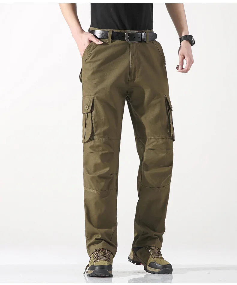 New Men Cargo Pants Pants 6 Pockets Fashion Cargo Pants Quality Cotton Outdoor Male Casual Pants