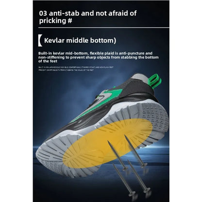 Men's Labor Protection Shoes Anti-Smashing Anti-Piercing Lightweight Breathable Wear-Resistant Safe Work Shoes
