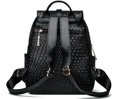 Luxury Women Leather Backpacks for Girls Sac A Dos Casual Daypack Black Vintage Backpack School Bags for Girls Mochila Rucksack
