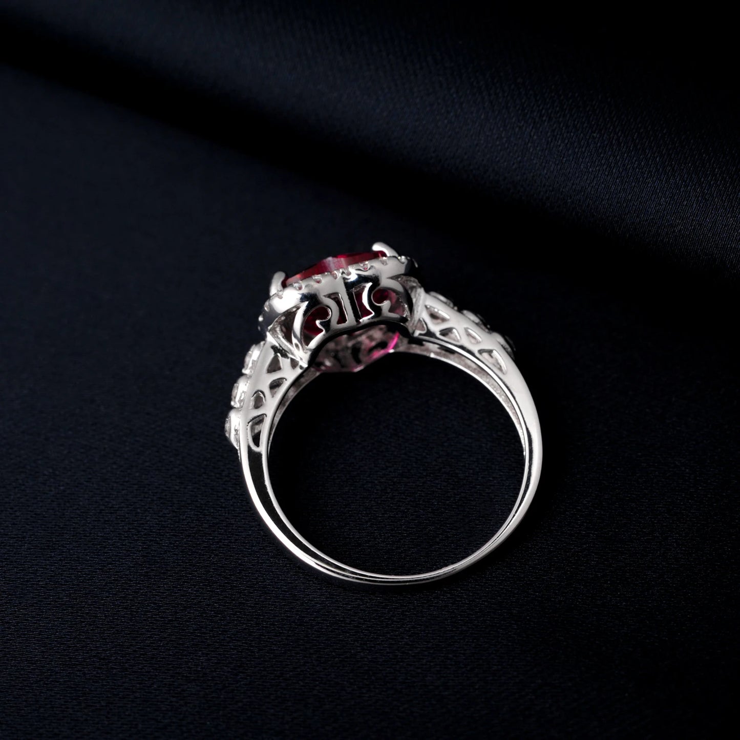 Heart Love 2.5ct Created Red Ruby 925 Sterling Silver Ring for Women Gemstone Daily Jewelry valentines day gift