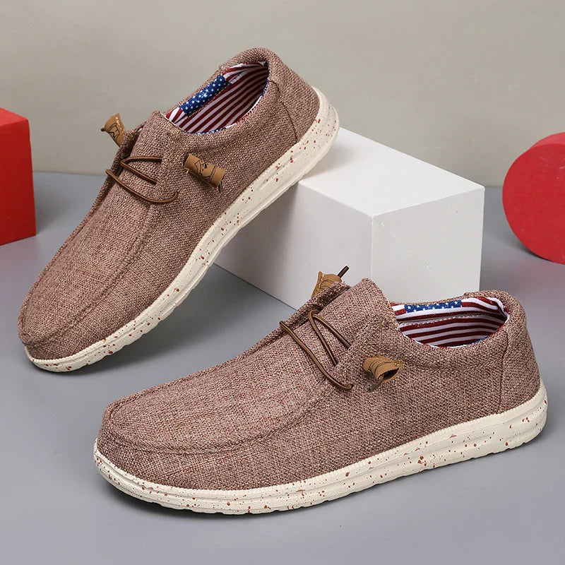 Men Casual Canvas Shoes Mens Loafers Breathable Slip on Flats Male Vulcanized Shoes Driving Shoes Plus Size 47 Walking Sneakers