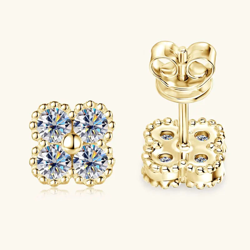 3mm D Moissanite Jewelry Set Clover Flower Pendant Necklace Earrings Bracelet 3 in 1 Sets for Women 925 Silver Charm Gifts