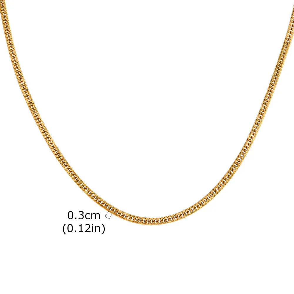 3/5/7/9mm Thick Cuban Chain Necklaces for Men Women,Simple Miami Curb Links Collar,Waterproof Stainless Steel Unisex Chain