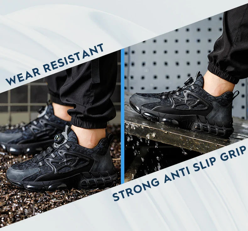 New Safety Boots Men Work Sneakers Anti-smash Indestructible Shoes Steel Toe Protective Boots Anti-puncture Work Safety Shoes