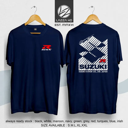 men's racing T-shirt, Suzuki brand logo T-shirt, motorcycle racing clothing, street style cotton T-shirt