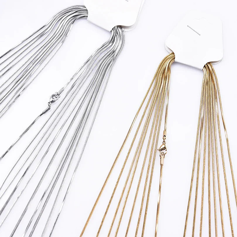 45/50/60/70cm Snake Long Chain Necklace Stainless Steel Necklaces For Women Men Jewelry Neck Chokers Catenina Collana