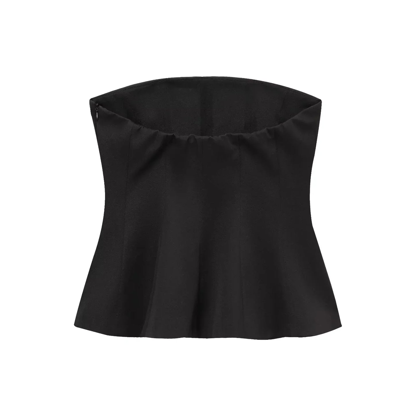 2026 Spring Summer Butter Yellow Sexy Women Tops Fashion Solid Strapless Short Tops Chic Streetwear Ladies Tops