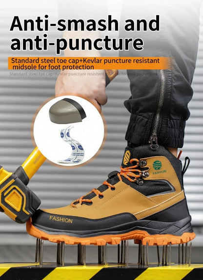 Men Safety Shoes Steel Toe Work Shoes Sneakers Anti-Smash Anti-piercing Work Boots Indestructible Protective shoes