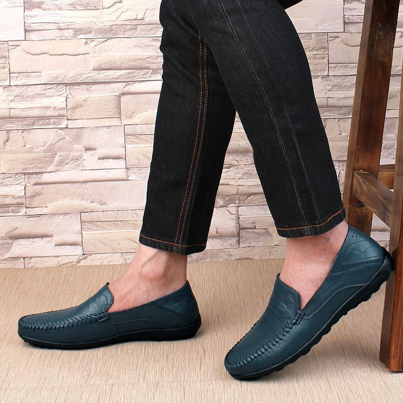 Genuine Leather Men Casual Shoes Luxury Brand Formal Men Loafers Moccasins Italian Breathable Slip on Male Boat Shoes Size 37-47
