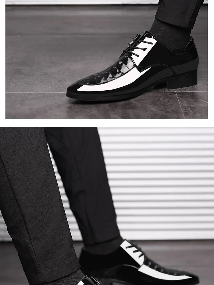 Oxfords Leather Men's Shoes Casual Dress Men Lace Up Breathable Formal Office for Man Big Size 38-48 Flats 2024
