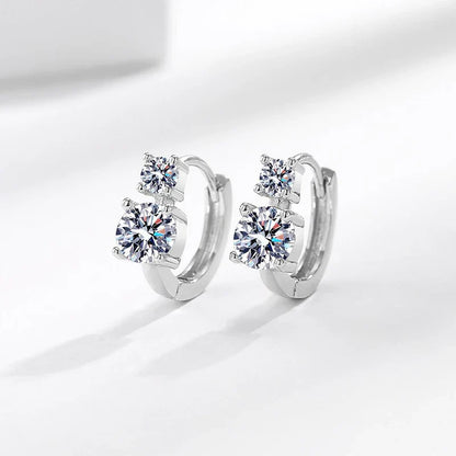 Trendy 1.2CTTW D VVS1 Moissanite Hoop Earrings for Women 18K Plated Wedding 100% S925 Silver Jewelry Dainty Birthday Gift