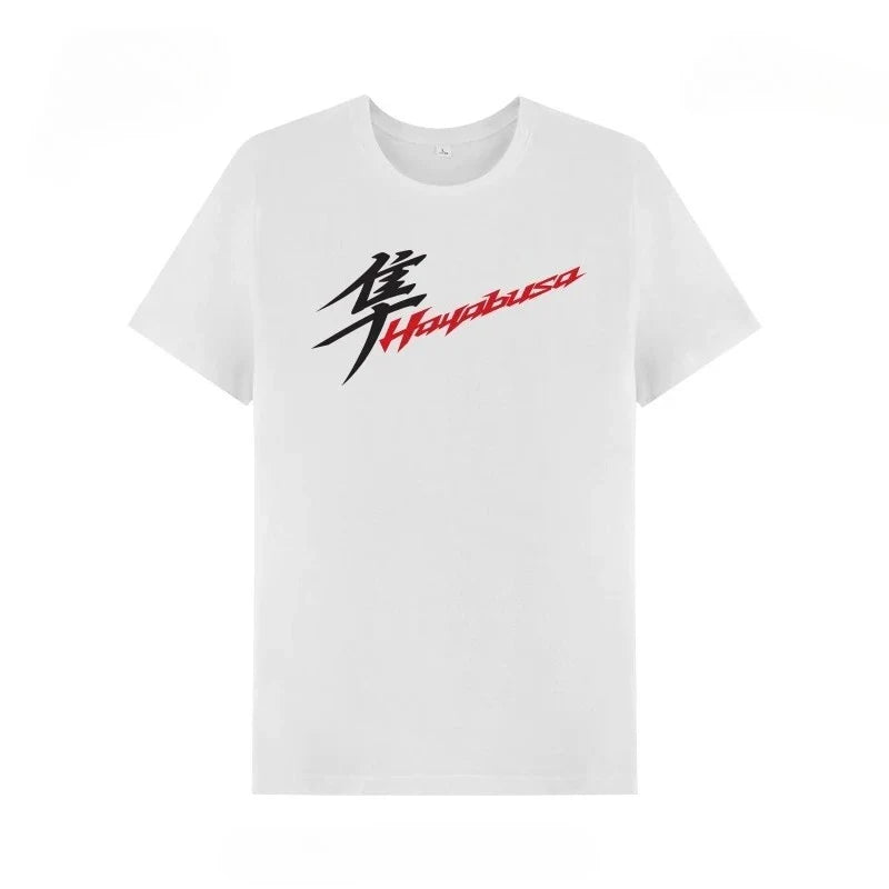 Suzuki Hayabusa motorcycle print 100% cotton men's summer short-sleeved racing T-shirt, high-quality casual fashion style.