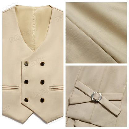 Champagne Solid Suit Set for Kids for Wedding Party, Graduation, Communion, Back-to-School  Chidren Tuxedo Set 4 Pcs Suits