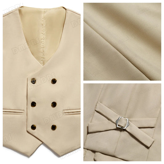Champagne Solid Suit Set for Kids for Wedding Party, Graduation, Communion, Back-to-School  Chidren Tuxedo Set 4 Pcs Suits