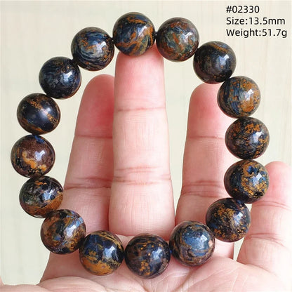 Natural Blue Pietersite Bracelet Women Men Beads Round Beads Chatoyant Cat Eye Fire Pietersite Namibia AAAAAA