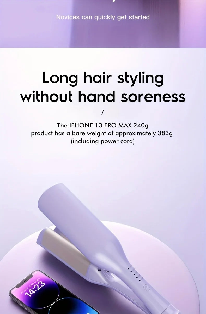 Ladies deep V big hair curling rod, 32mm long-lasting styling roller, fast heating, suitable for width and depth waves, holiday