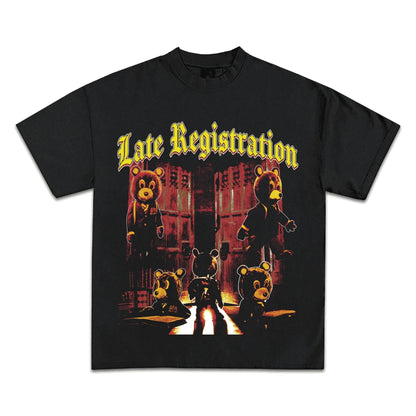 Parent-child Fashion Trend Cotton Short-sleeved Casual Loose T-shirt Super Street Wear Unisex Kanye West Graduation T-shirt