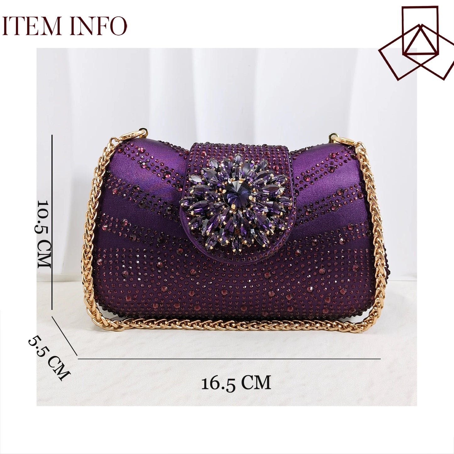 2026 Elegant Purple Color Women's Heels Shoes Bag Set Rhinestone Embellished Designer HAND CRAFTED UPPER Shoes for Special Event
