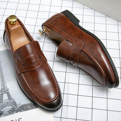 High Quality Social Leather Shoes For Men Classic Casual Business Shoes Men Trend Men's Dress Shoes Office Loafers Male