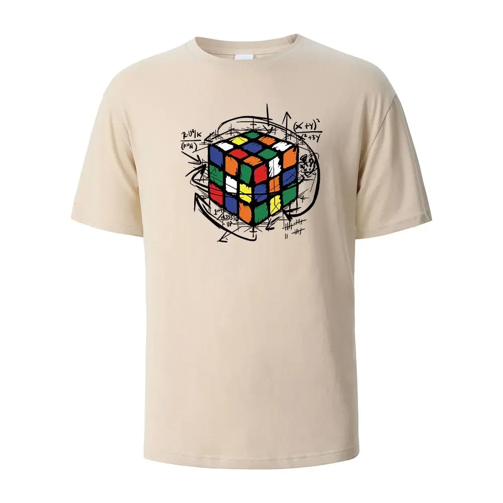 Mofang Print T-Shirt Summer Tees For Men Women 100% Cotton O-neck Oversize Casual Short sleeved Tops