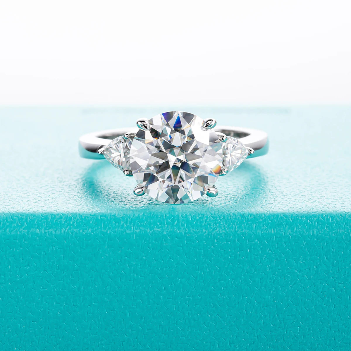 4.6 Carat D Color Moissanite Diamond Engagement Wedding Ring 925 Sterling Silver Rings Fine Jewelry Wholesale