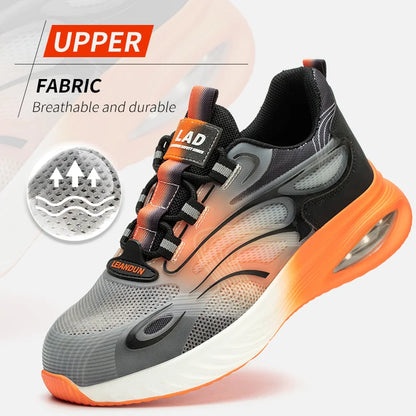 Light And Soft Cushioned Men's Safety Shoes, Anti Smash And Anti Puncture Comfortable And Breathable Work Shoes