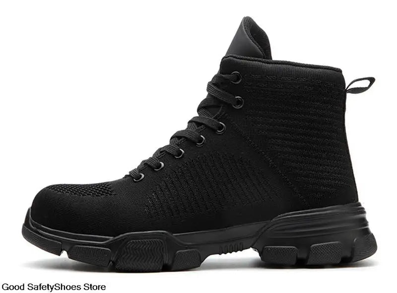 Fashion Safety Boots Men Steel Toe Work Shoes High Top Safety Work Boots Male Anti-smash Construction Protective Footwear
