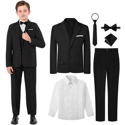 Kids Tuxedo for Boys Suit Teenager Wedding Easter Church Formal Outfit Birthday Party Gift Performance School Graduation Set