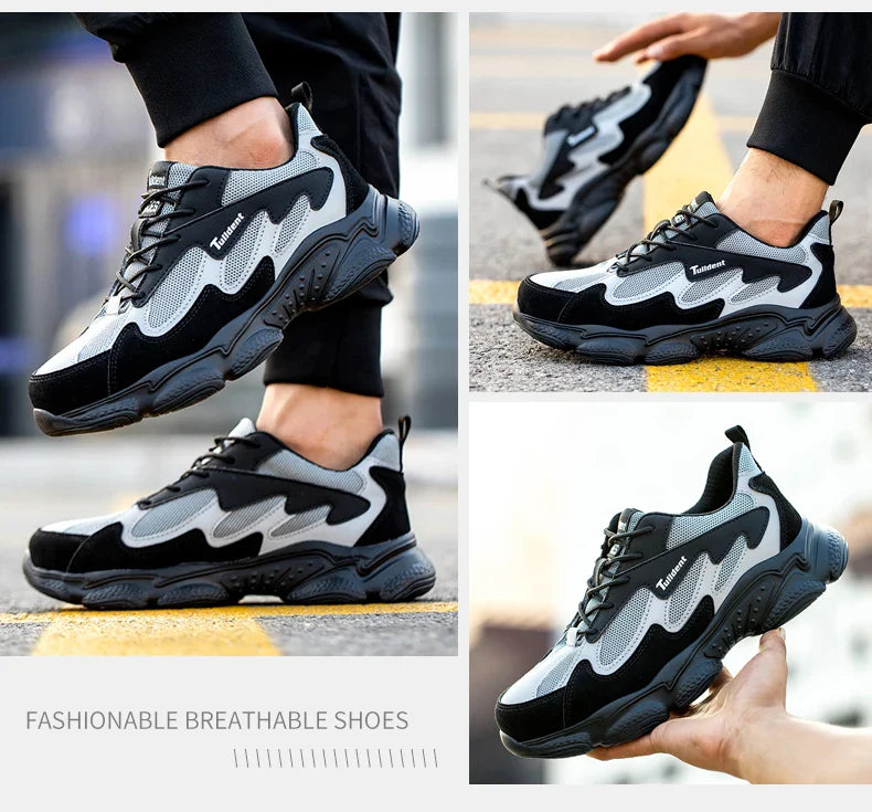 Safety shoes, puncture and smash resistant work shoes, men's protective shoes, wear-resistant work boots