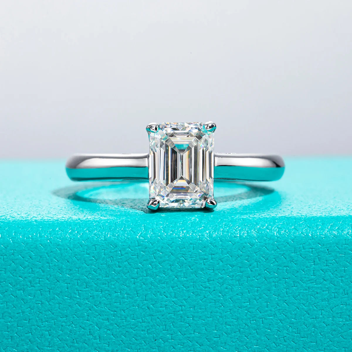 6x8mm 2ct Emerald Cut Moissanite Engagement Wedding Ring 925 Sterling Silver Rings For Women Jewelry Wholesale