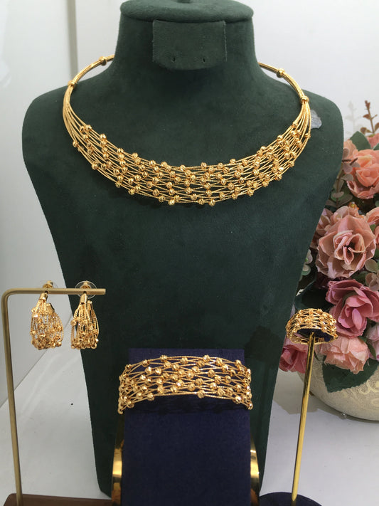 Trendy Fashion 4PCS Luxury Waterdrop Indian Jewelry Sets For Women Wedding Party Indian Dubai Bridal jewelry Sets