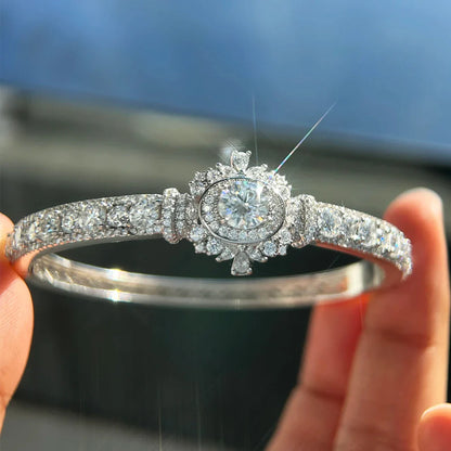 Luxury Moissanite Open Bangles 925 Sterling Silver GRA Certified Lab Diamonds Bracelets for Women Party Fine Jewelry Gifts